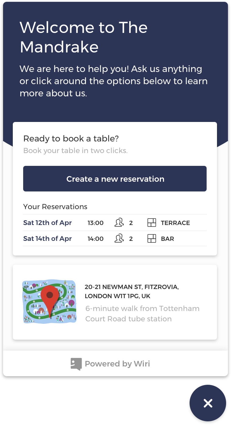 Restaurant Bookings